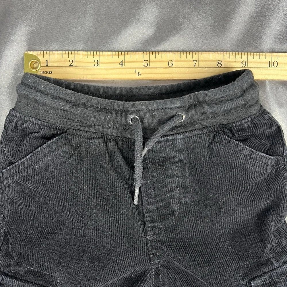 Baby GAP Cargo Pants Toddler 4‎ Years Lined Black Corduroy Pull-On Joggers Cozy